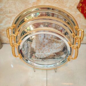 Golden Color And Steel Mix plat